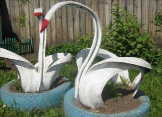 How to make a swan from a tire with your own hands